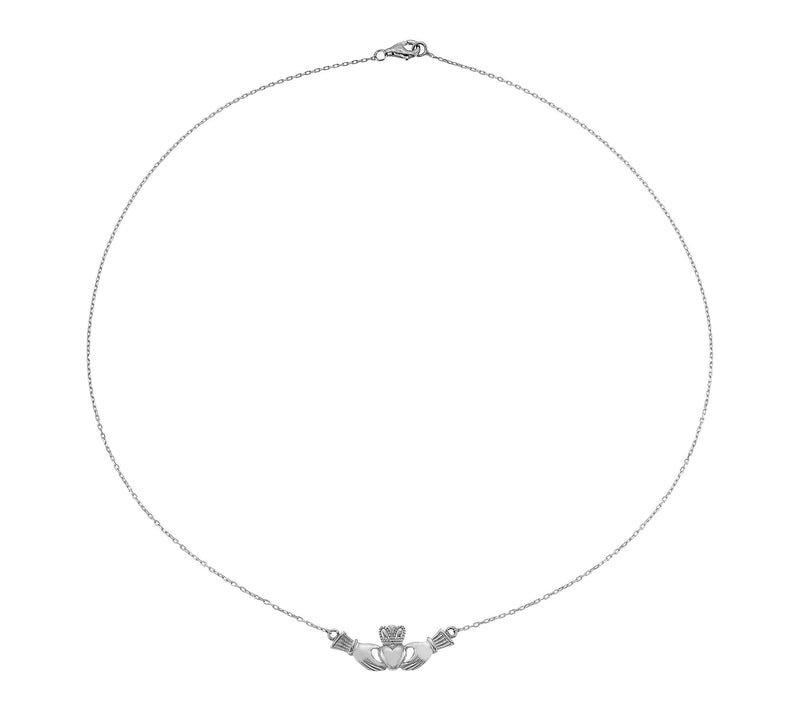 Silver Style Claddagh Necklace, Sterling — View 2