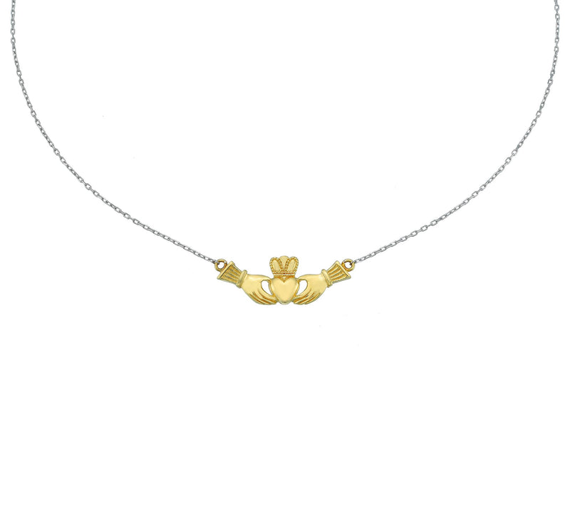 Silver Style Claddagh Necklace, Sterling — View 5