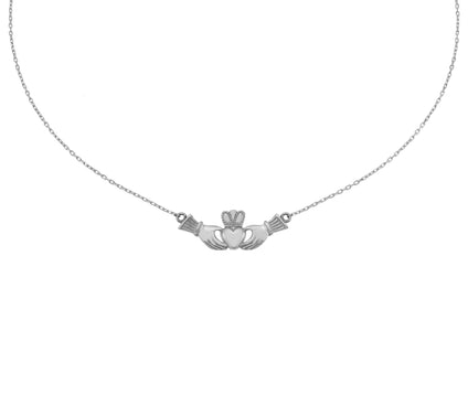 Silver Style Claddagh Necklace, Sterling