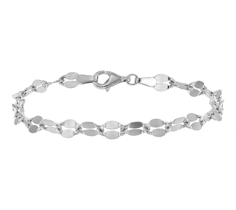 Silver Style 6mm Lumachina Chain Bracelet, Ster ling — Main view