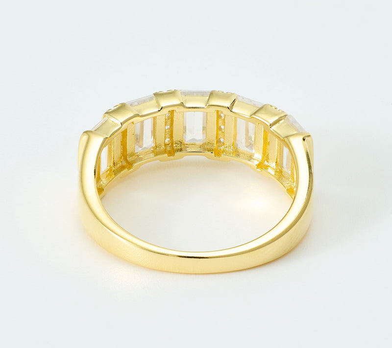 Diamonique Stone Play Band Ring, Sterling Silver — View 3