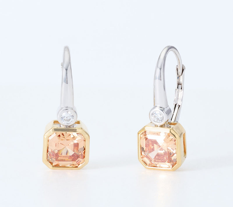 Diamonique Classics Stone Bezel Set Earrings, Sterling Silver — View 5