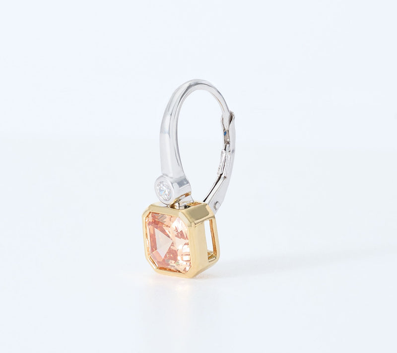 Diamonique Classics Stone Bezel Set Earrings, Sterling Silver — View 2