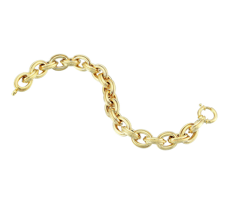 Silver Style Textured Rope Chain Bracelet, Ster ling — View 6