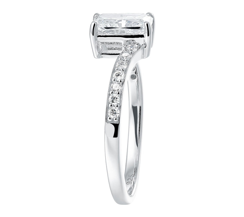 Fire Light 1.10 cttw Lab Grown Diamond Bypass Ring, Sterling — View 4