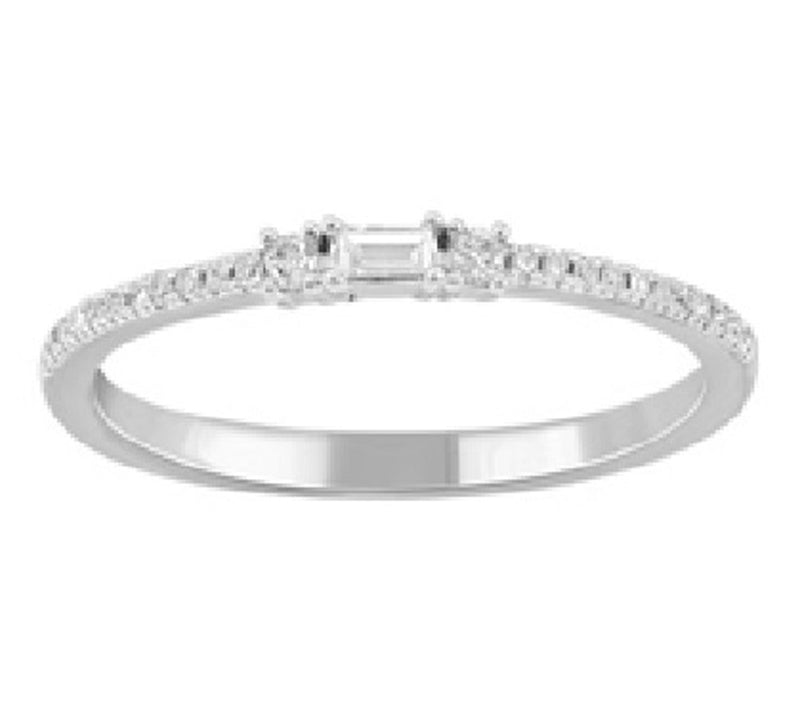 Accents by Affinity Diamond Thin Band Ring, Sterling Silver — Main view