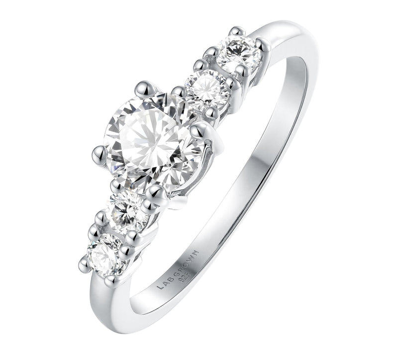 Fire Light 0.75 cttw Lab Grown Diamond 5-StoneRing, Sterling — Main view