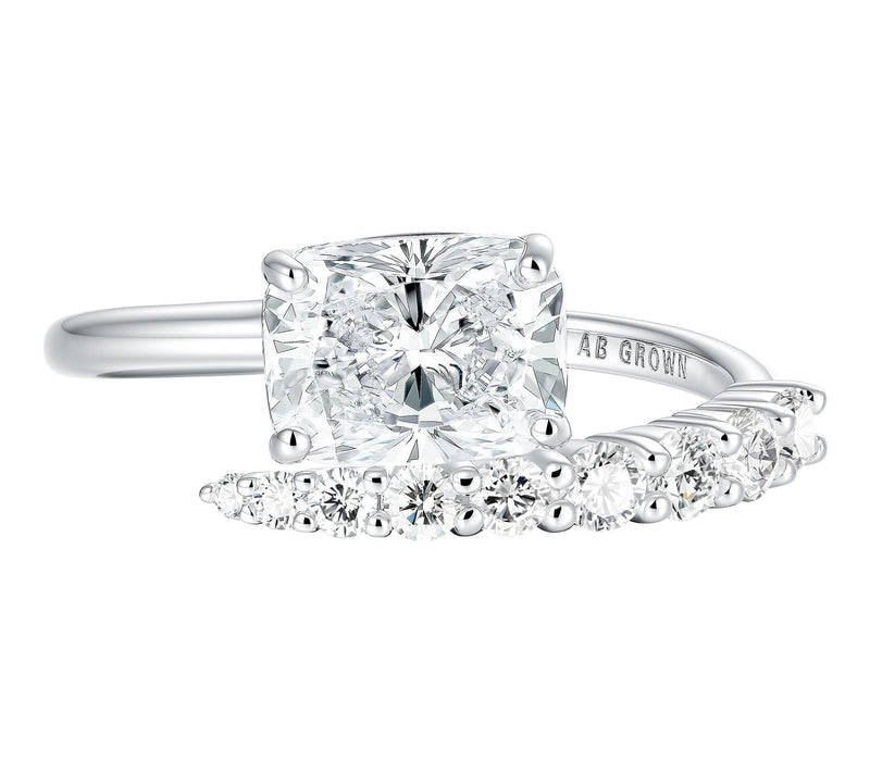 Fire Light 1.90 cttw Lab Grown Diamond Bypass Ring, Sterling — View 3