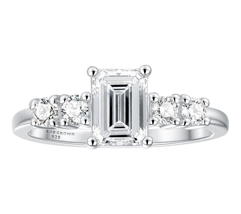 Fire Light 1.30 cttw Lab Grown Diamond Ring, Sterling Silver — View 2