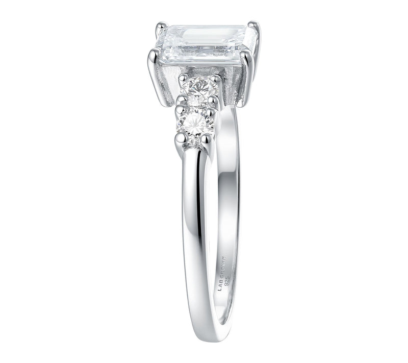 Fire Light 1.30 cttw Lab Grown Diamond Ring, Sterling Silver — View 3