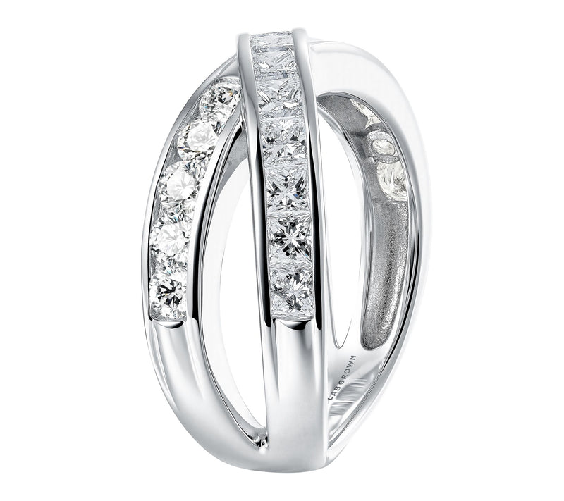 Fire Light 1.70 cttw Lab Grown Diamond Bypass Ring, Sterling — View 4