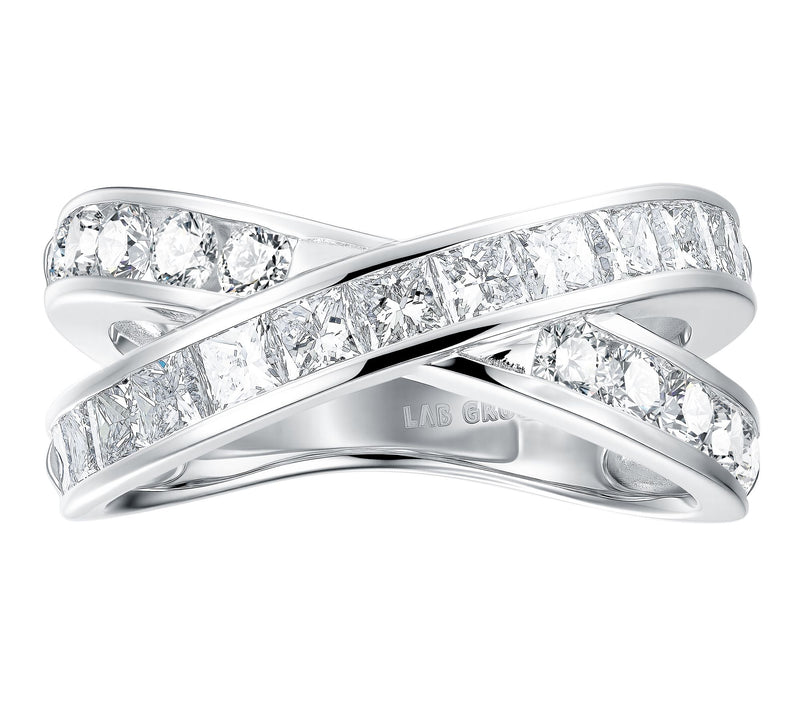 Fire Light 1.70 cttw Lab Grown Diamond Bypass Ring, Sterling — View 3