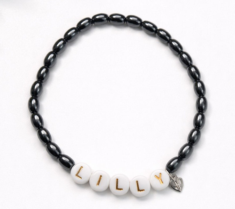 Alkeme Personalized Name Bracelet in Hematine — Main view