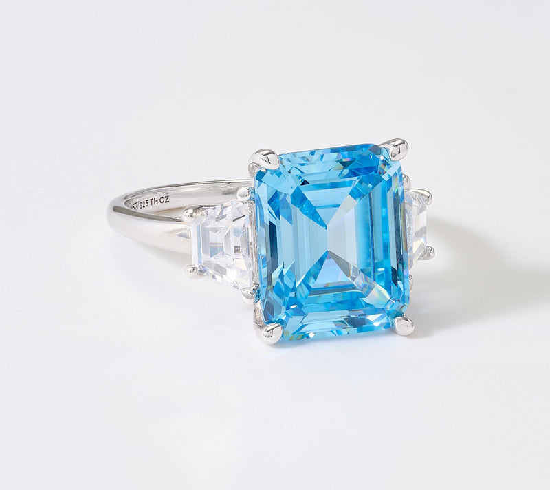 Diamonique 6.6 cttw Cocktail Ring, Sterling Silver — View 6