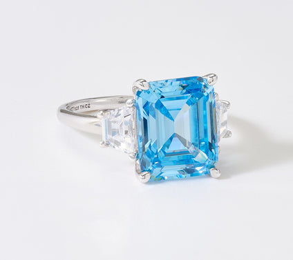Diamonique 6.6 cttw Cocktail Ring, Sterling Silver