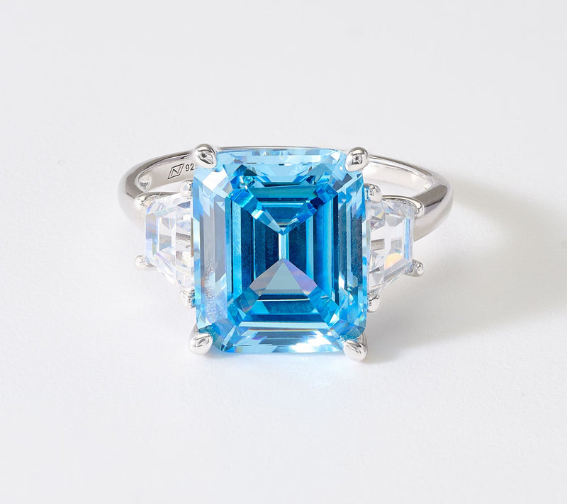 Diamonique 6.6 cttw Cocktail Ring, Sterling Silver — View 2