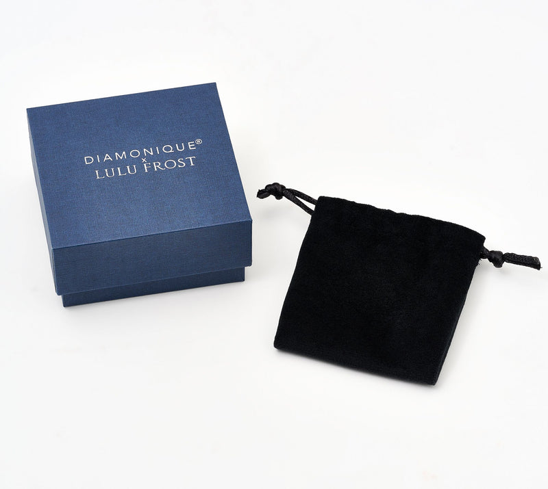 Diamonique x Lulu Frost Heart Bezel Leverback Earrings, Sterl — View 7