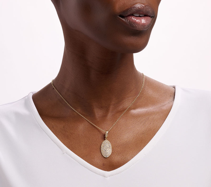 Diamonique x Lulu Frost Micro Pave Pendant with Chain, Sterl — View 4
