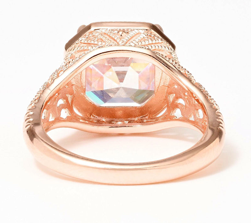 Diamonique x Lulu Frost Asscher Cut Antique Ring, Sterling Silver — View 9