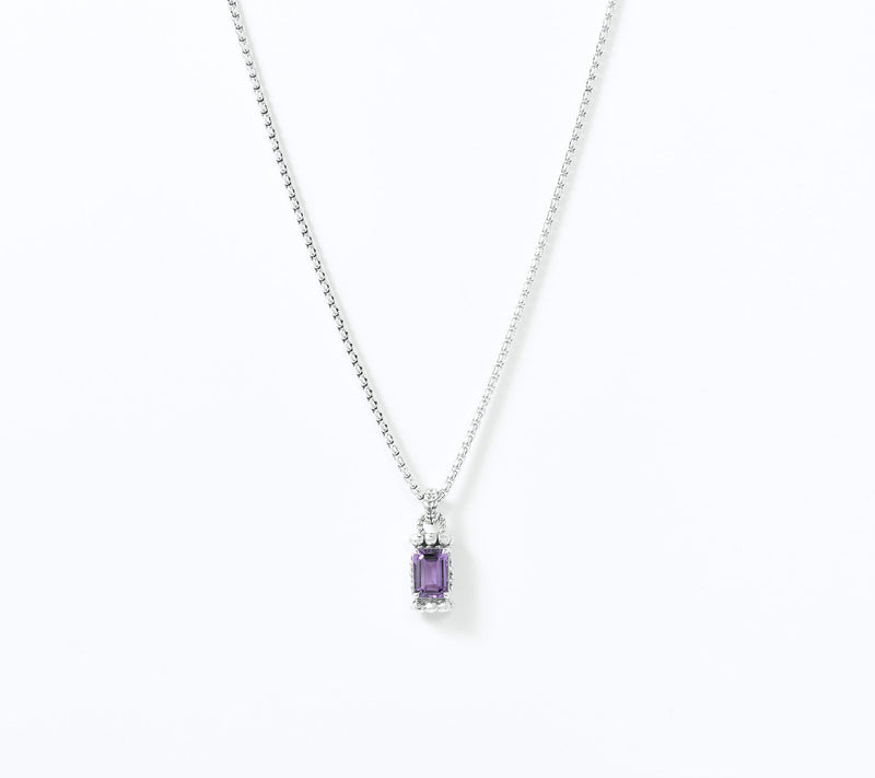 JAI Sterling Silver Baby Box Chain Emerald Cut 16" Necklace — View 14