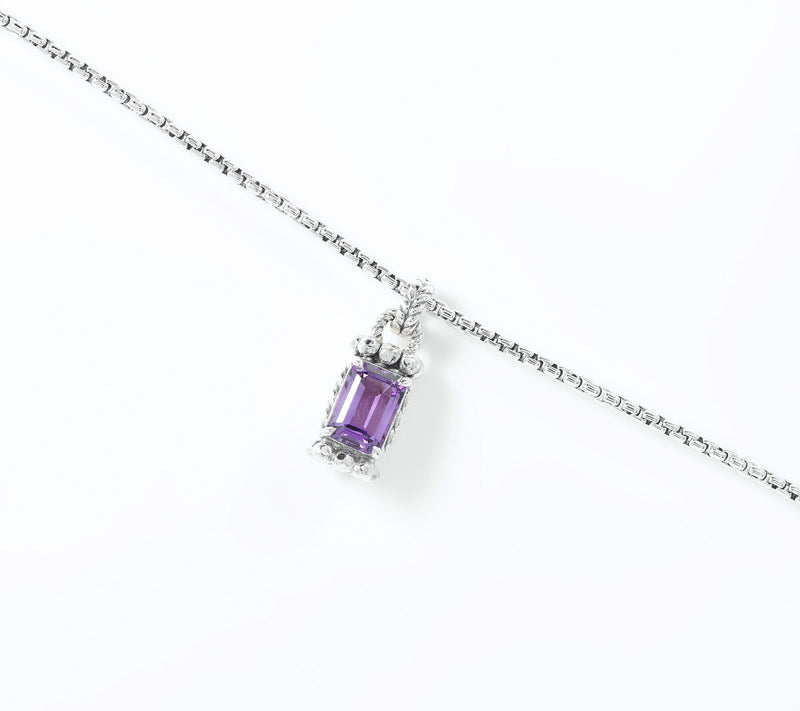JAI Sterling Silver Baby Box Chain Emerald Cut 16" Necklace — View 2