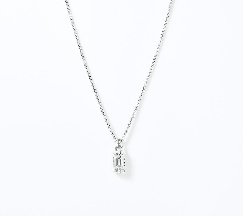 JAI Sterling Silver Baby Box Chain Emerald Cut 16" Necklace — View 16