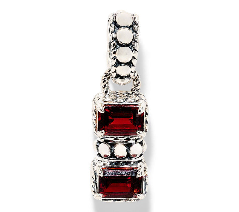 JAI Sterling Silver Emerald Cut Gemstone Enhancer — View 7