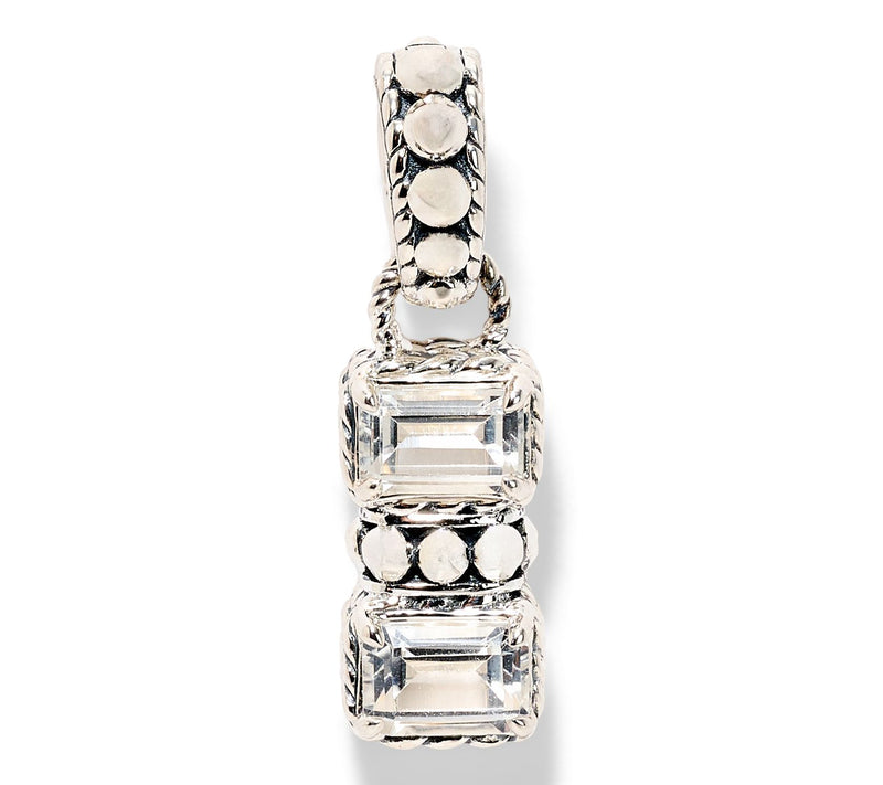 JAI Sterling Silver Emerald Cut Gemstone Enhancer — View 13