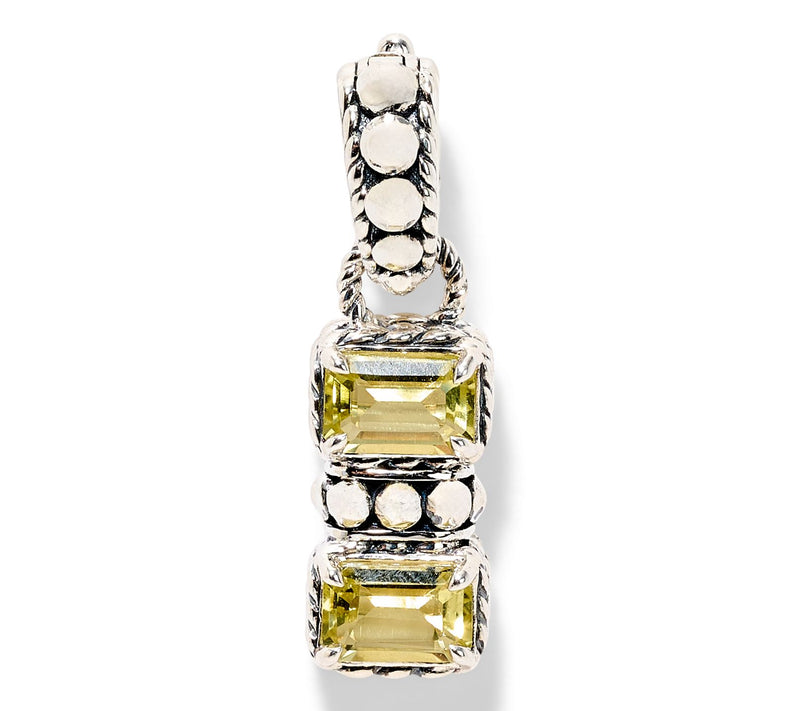 JAI Sterling Silver Emerald Cut Gemstone Enhancer — View 9