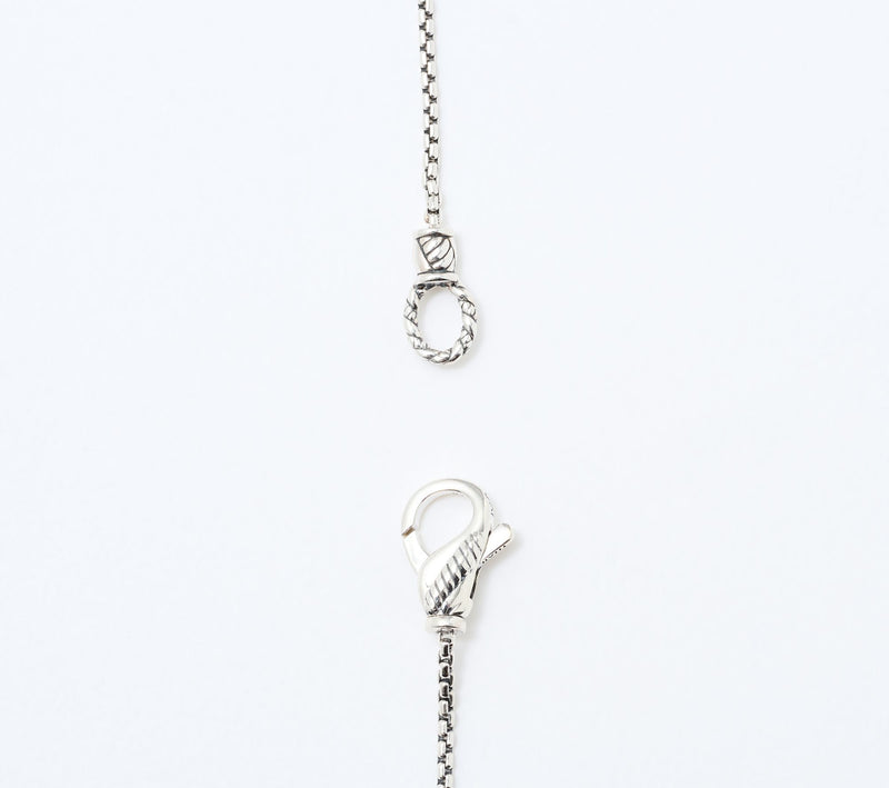 JAI Sterling Silver Baby Box Chain Shimmer Bead Necklace, 18" — View 3