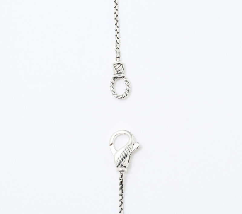 JAI Sterling Silver Baby Box Chain Shimmer Bead Necklace, 24" — View 3