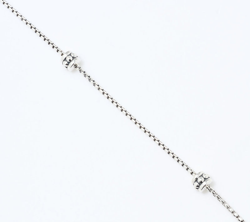 JAI Sterling Silver Baby Box Chain Shimmer Bead Necklace, 24" — View 2