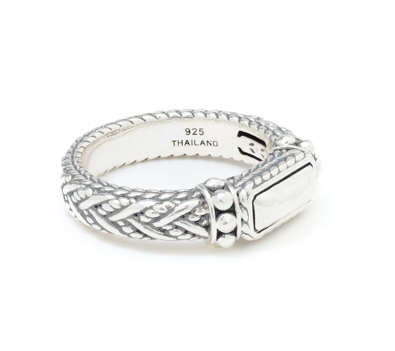 JAI Sterling Silver Hammered Legacy Ring — View 2