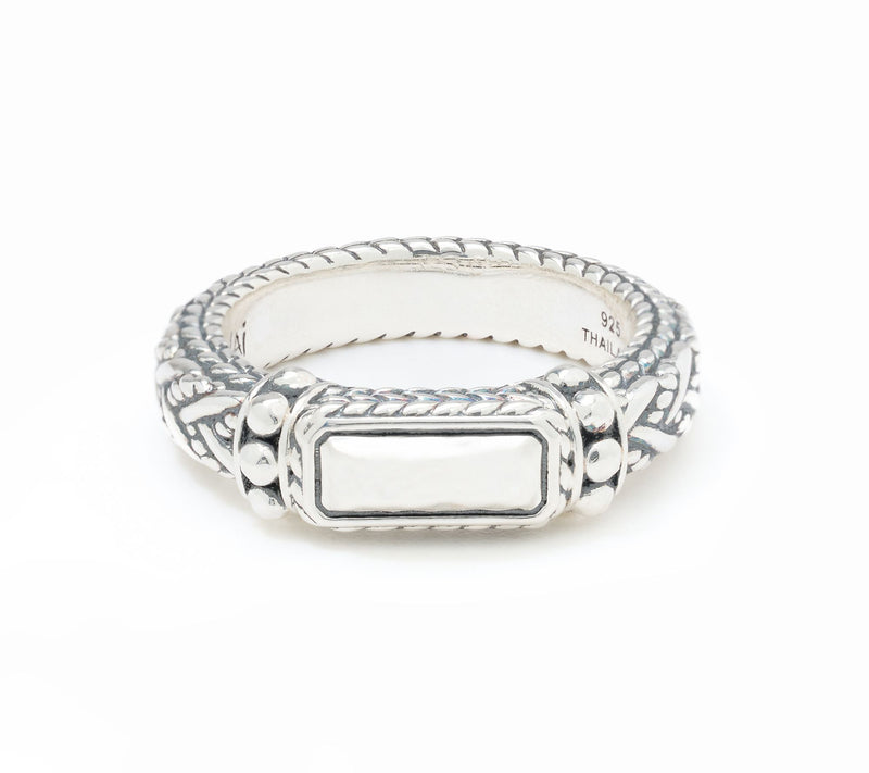 JAI Sterling Silver Hammered Legacy Ring — Main view