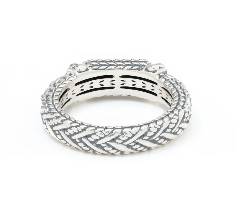 JAI Sterling Silver Hammered Legacy Ring — View 3
