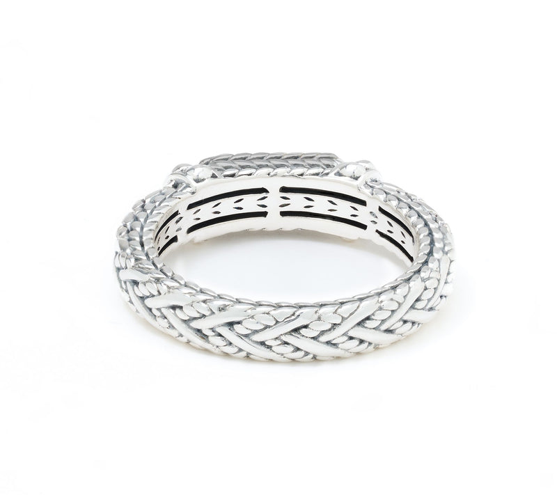 JAI Sterling Silver & 14K Gold Hammered Legacy Ring — View 3