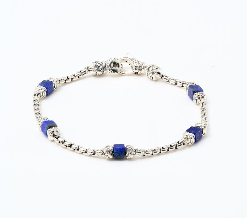JAI Ireland Sterling Silver Cara Rope Gemstone Box Chain Bracelet — Main view