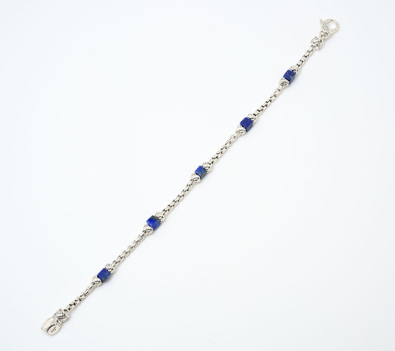 JAI Ireland Sterling Silver Cara Rope Gemstone Box Chain Bracelet — View 2