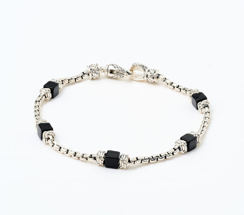 JAI Ireland Sterling Silver Cara Rope Gemstone Box Chain Bracelet — View 12