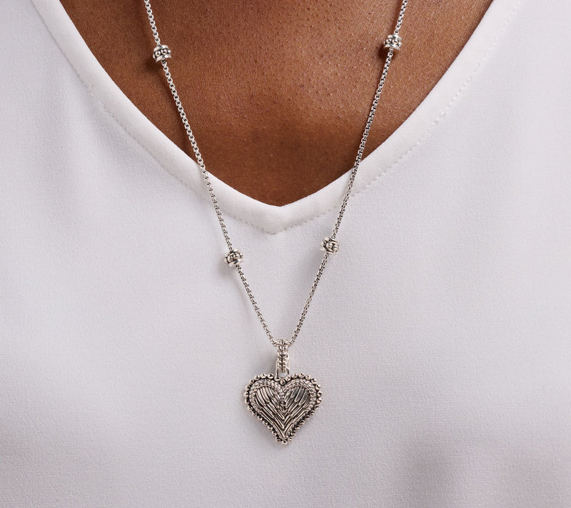 JAI Sterling Silver Symbols of Love Angel Wing Heart Enhancer — View 4