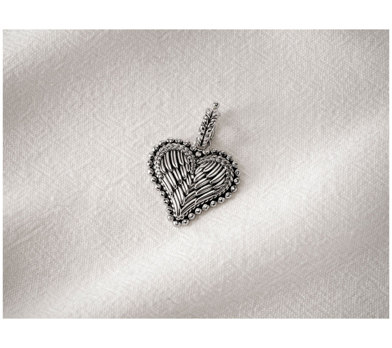 JAI Sterling Silver Symbols of Love Angel Wing Heart Enhancer — View 3