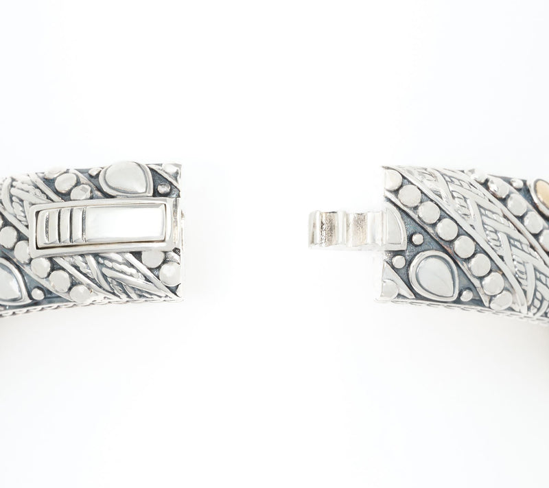 JAI Sterling Silver & 14K Lotus Legacy Weave Bangle, 54.5g — View 3