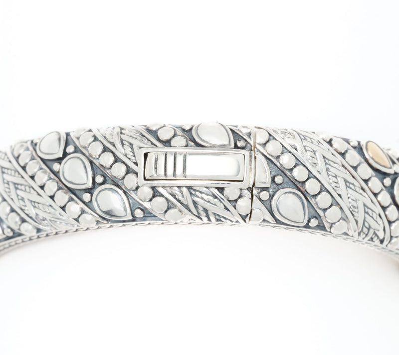 JAI Sterling Silver & 14K Lotus Legacy Weave Bangle, 54.5g — View 2