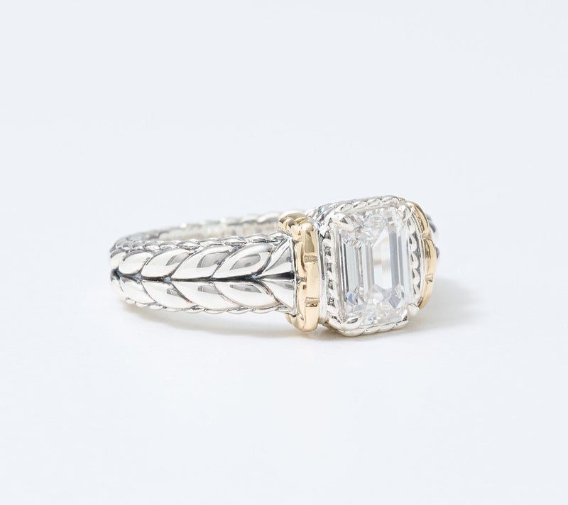 JAI Sterling Silver & 14K Gold Lab Grown Diamond Ring, 1.5 ct — View 2