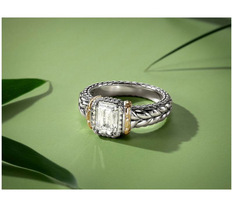 JAI Sterling Silver & 14K Gold Lab Grown Diamond Ring, 1.5 ct — View 4