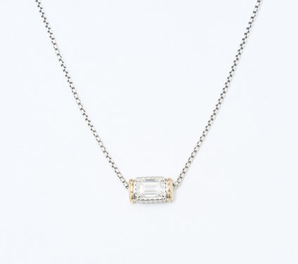 JAI Sterling Silver & 14K Gold Lab Grown Diamond Necklace, 1.5ct