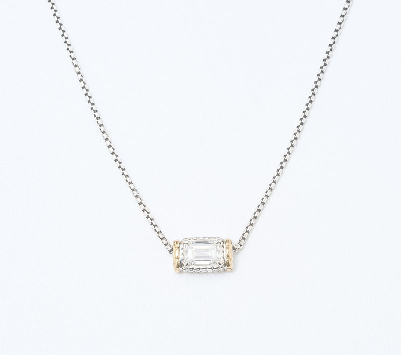 JAI Sterling Silver & 14K Gold Lab Grown Diamond Necklace, 1.5ct — Main view