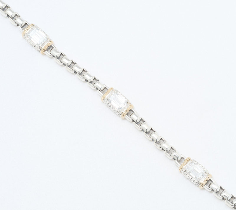 JAI Sterling & 14K Gold Lab Grown Diamond 4.5cttw Bracelet, 22.0g — View 2