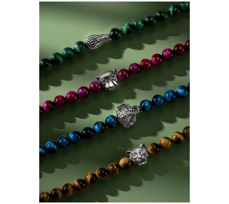 JAI Sterling Silver Figurative Gemstone Bead Bracelet — View 4