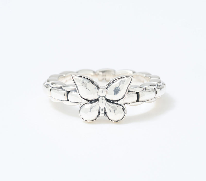 JAI Sterling Silver Symbols of Love Box Chain Texture Ring — View 2